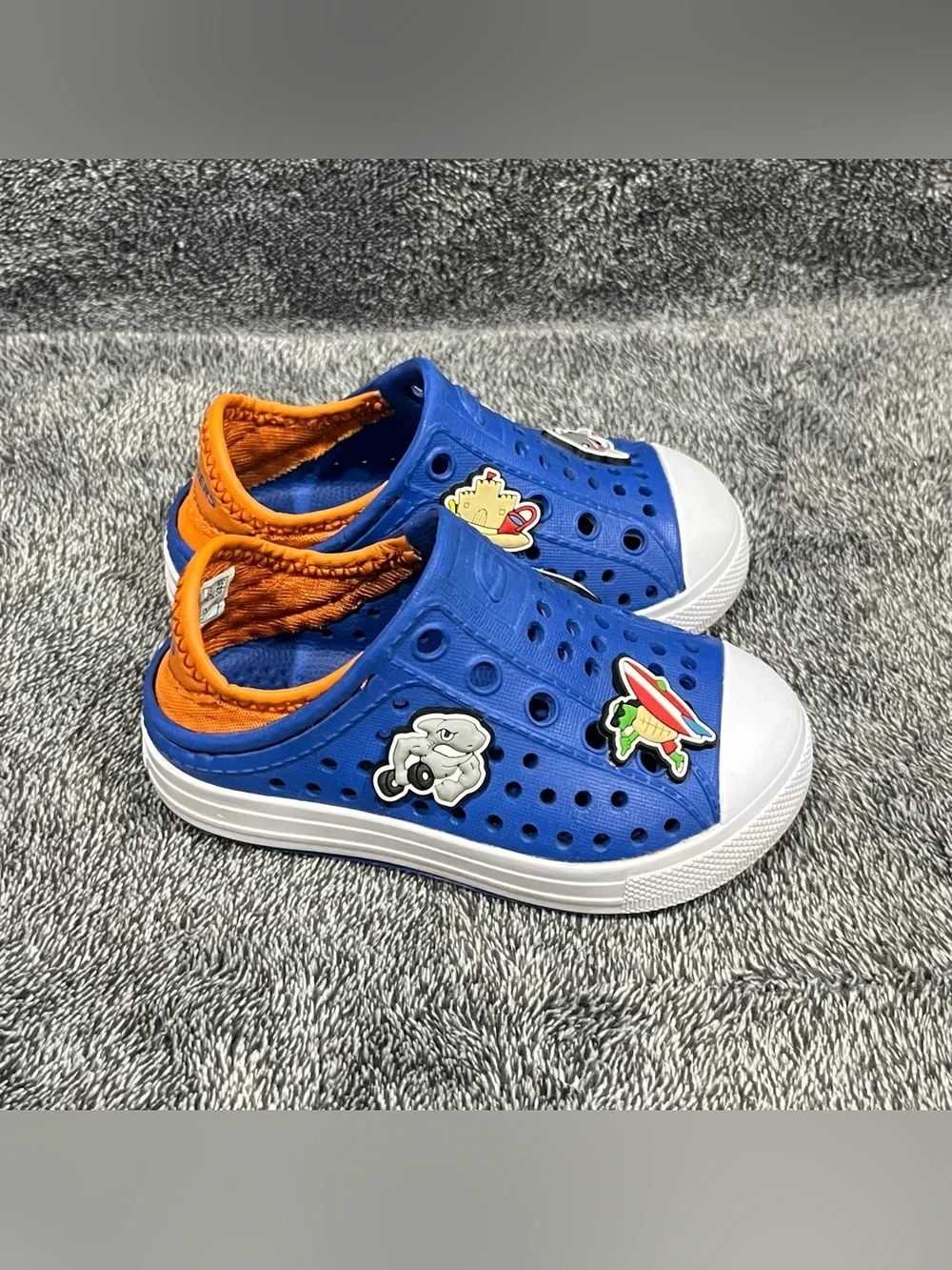 Skechers blue Toddler Boys Foamies molded slip-on shoes size 6